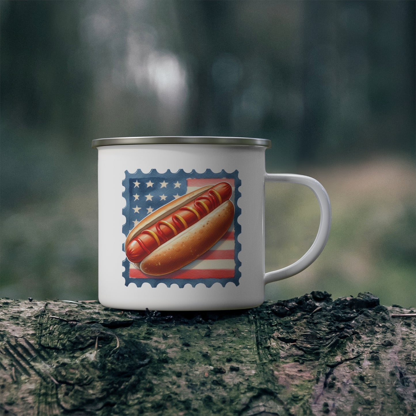 4th of July Mug - American Hot Dog Stamp
