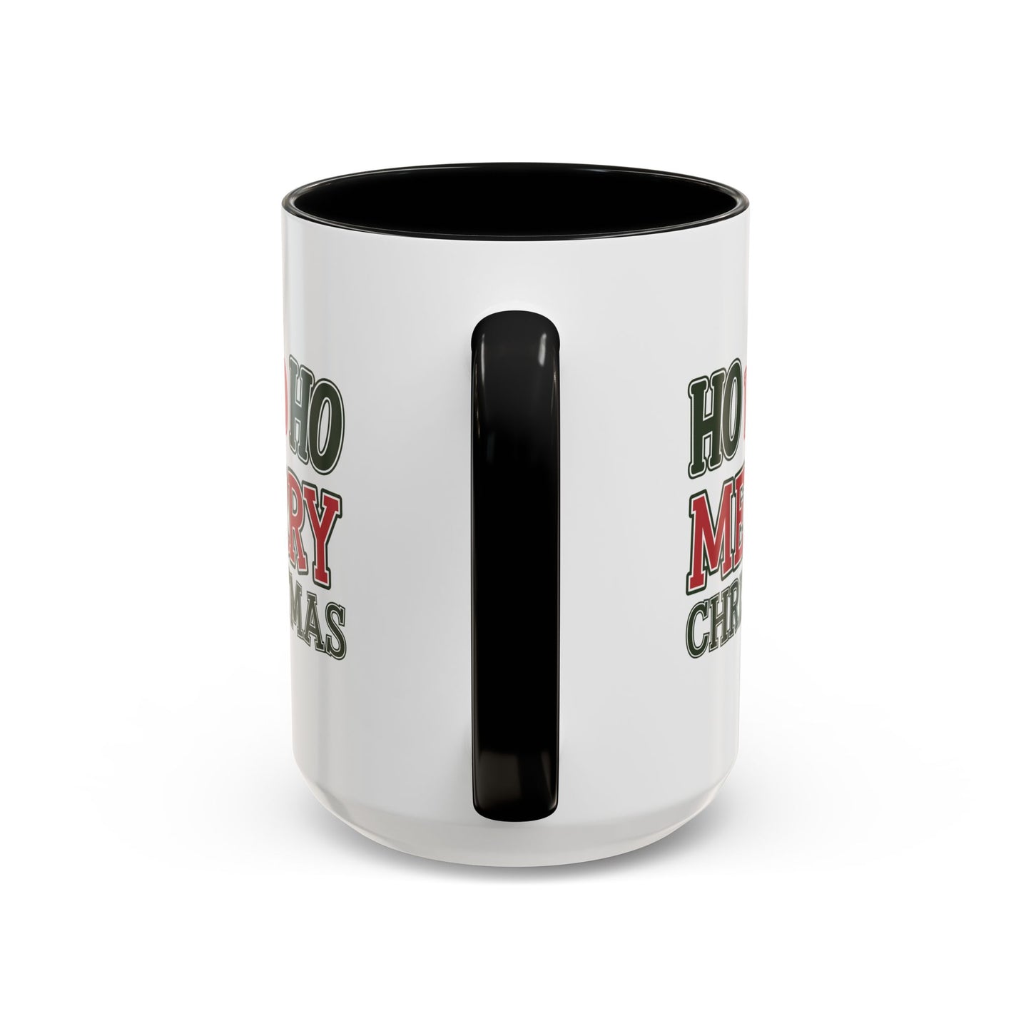 Christmas Mug - Ho Ho Ho Merry Christmas Green & Red Text