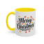 Christmas Mug - Merry Christmas Black Text Fall Leaves
