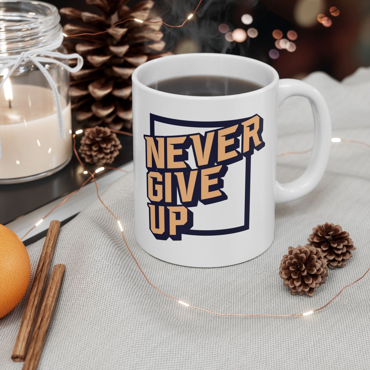 Motivation Mug - Never Give Up Art board
