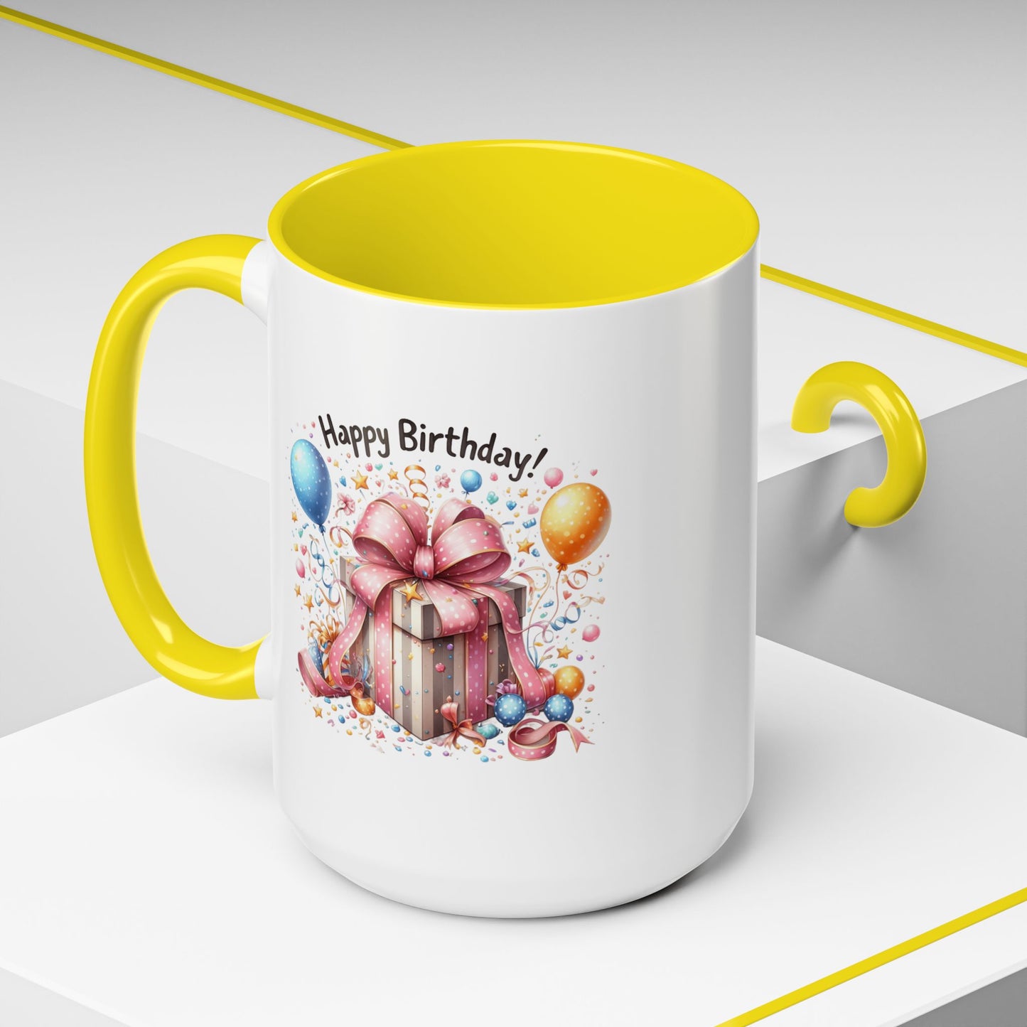 Birthday Mug - Happy Birthday Pink Ribbon Present