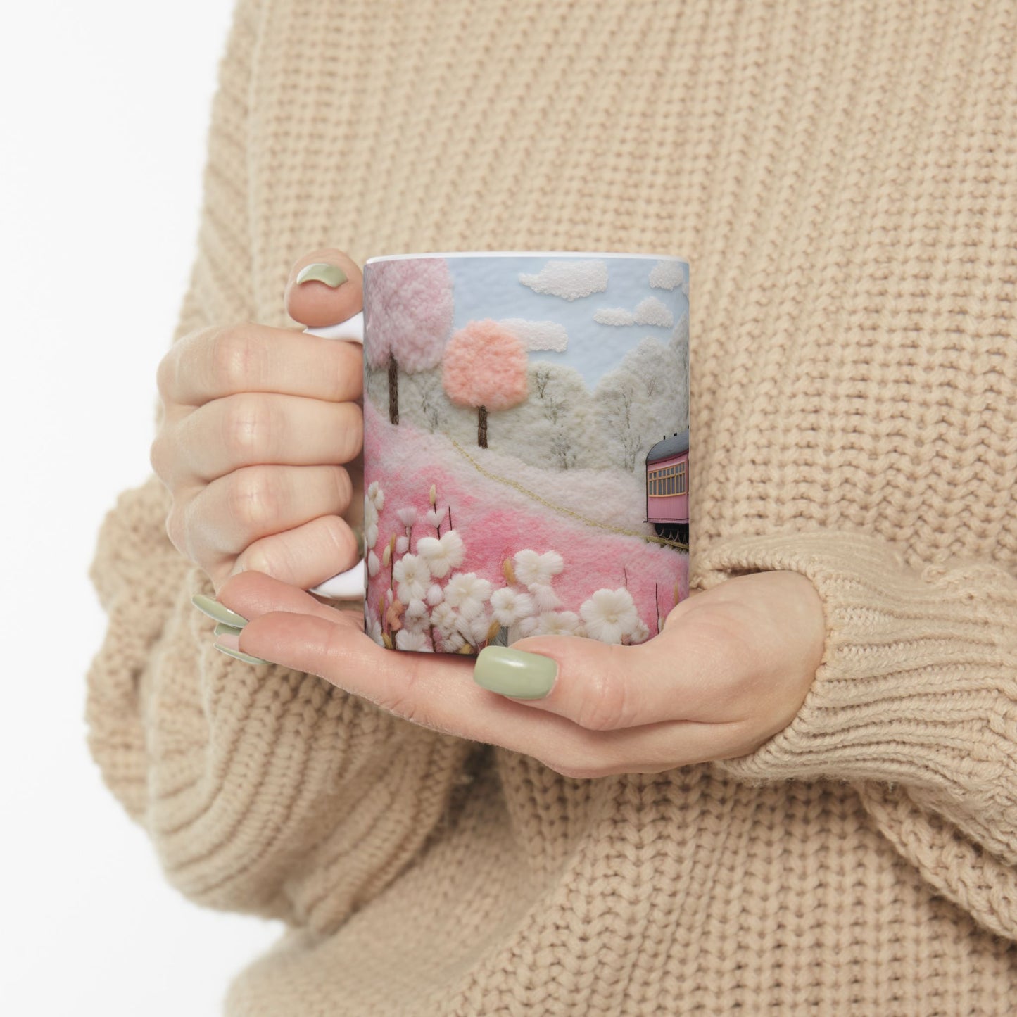 Artistic Mug - Felted Train 2