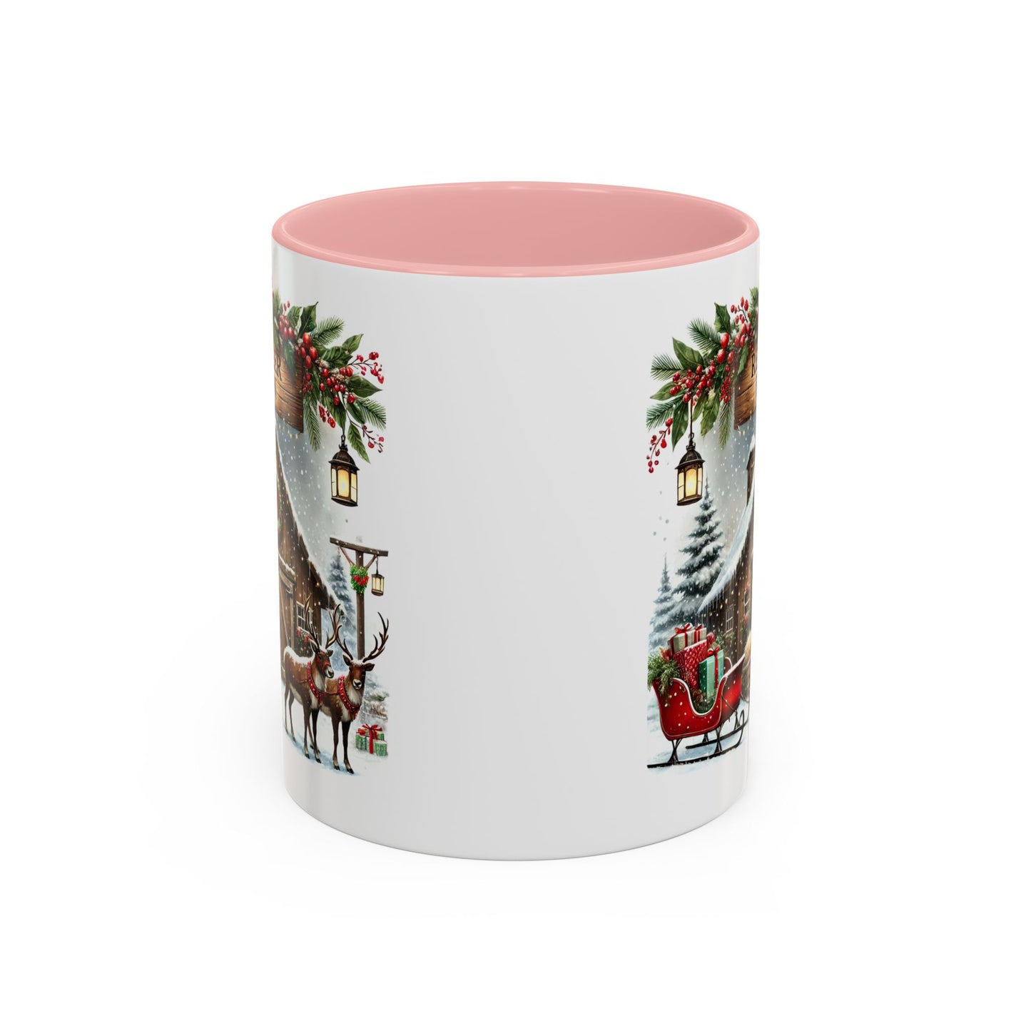 Christmas Mug - Reindeer Barn Sleigh Reindeer