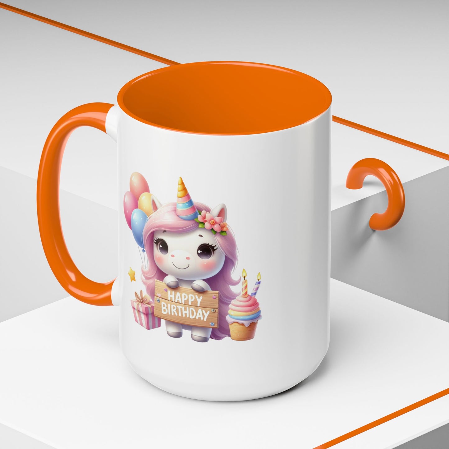 Birthday Mug - Girl Unicorn Happy Birthday Sign 2