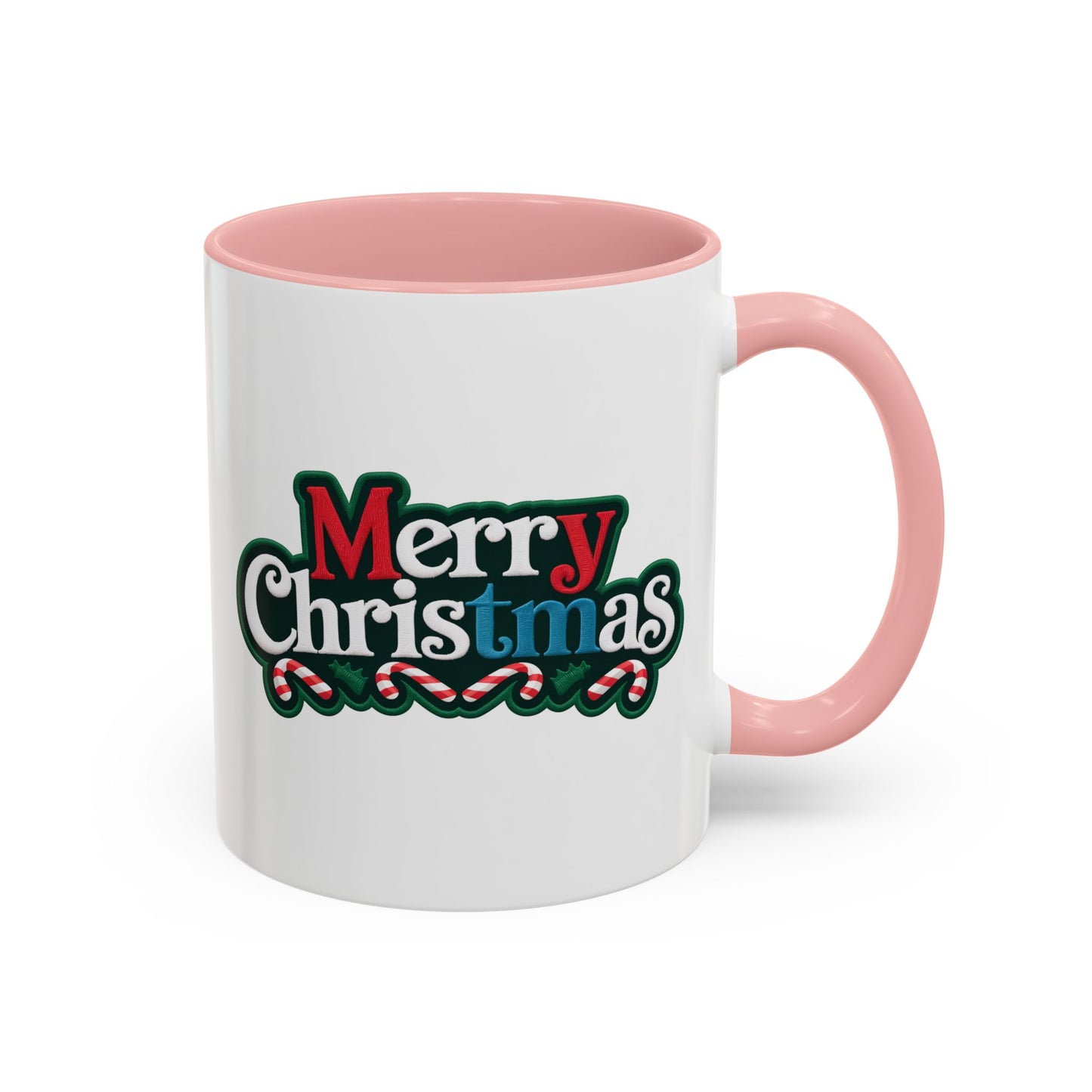 Christmas Mug - Merry Christmas White Red & Blue Text