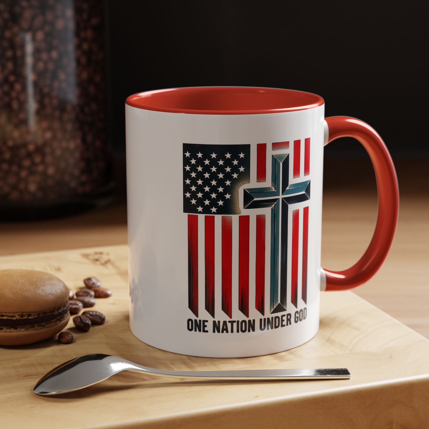 Religious Mug - One Nation Flag Cross