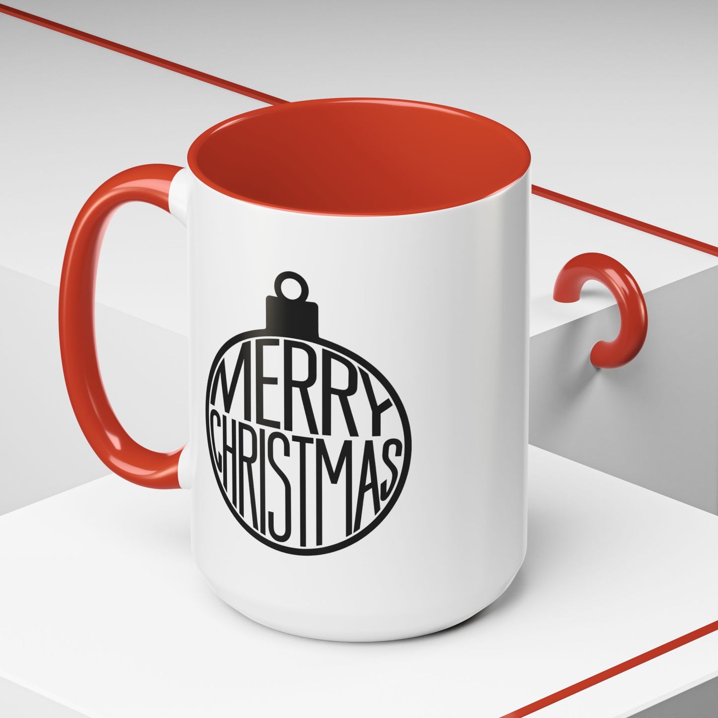 Christmas Mug - Merry Christmas Black Text Ornament