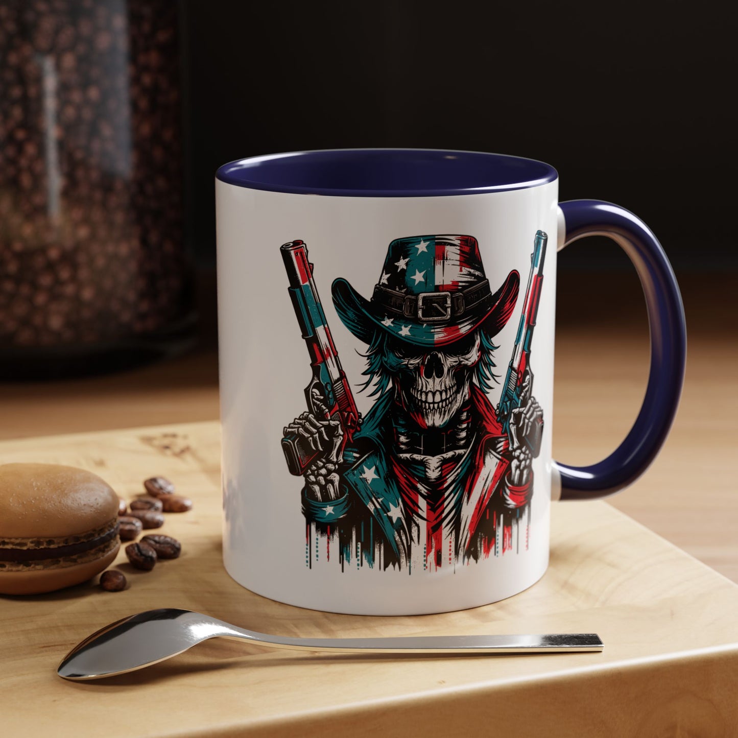 4th of July Mug - Skeleton with American Flag