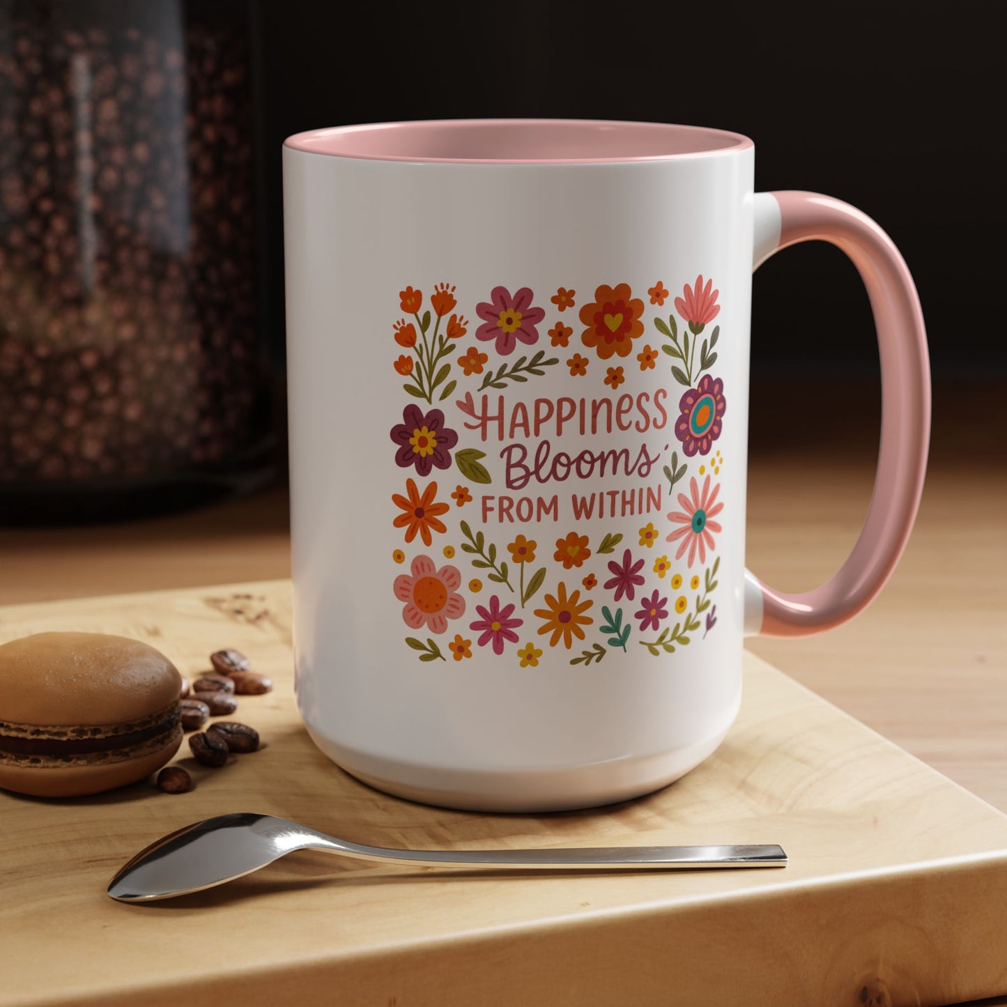 Motivation Mug - Happiness Blooms From Within