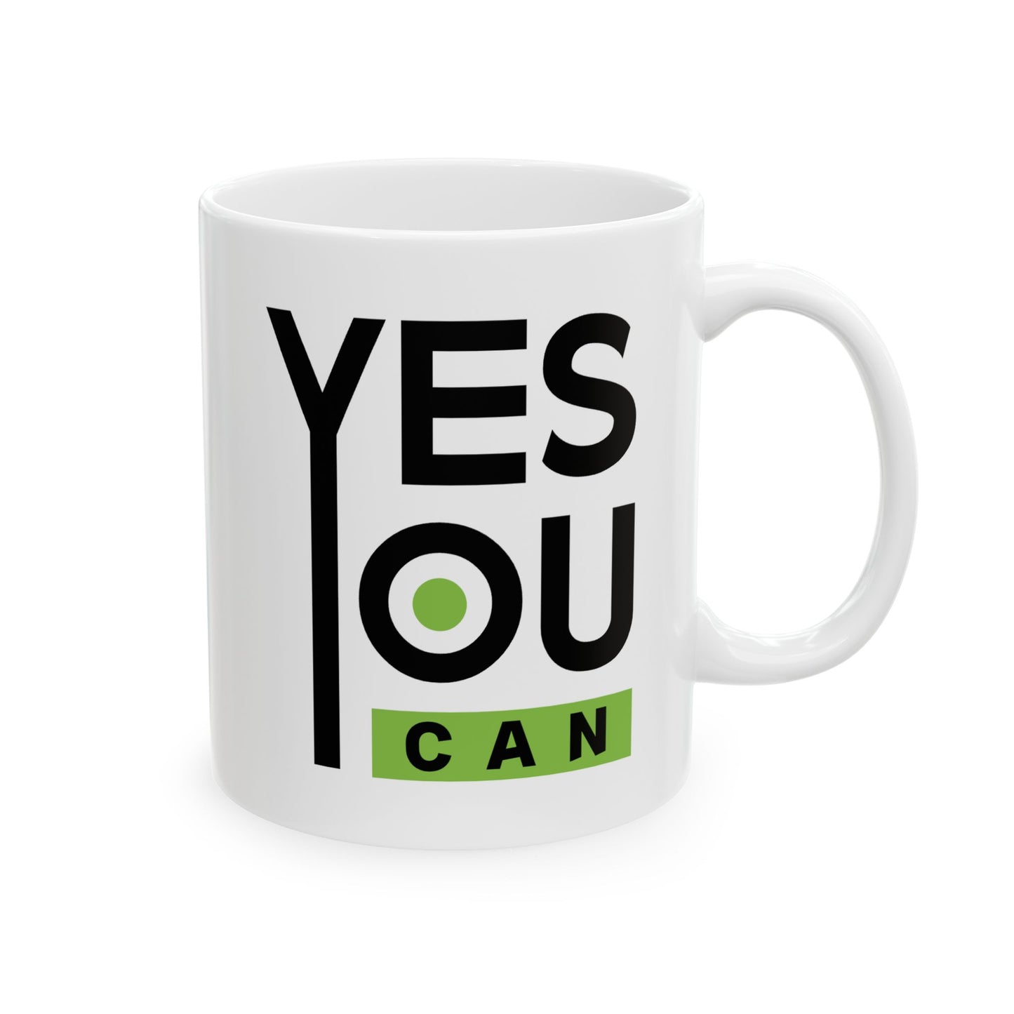 Motivation Mug - Yes You Can Black & Green