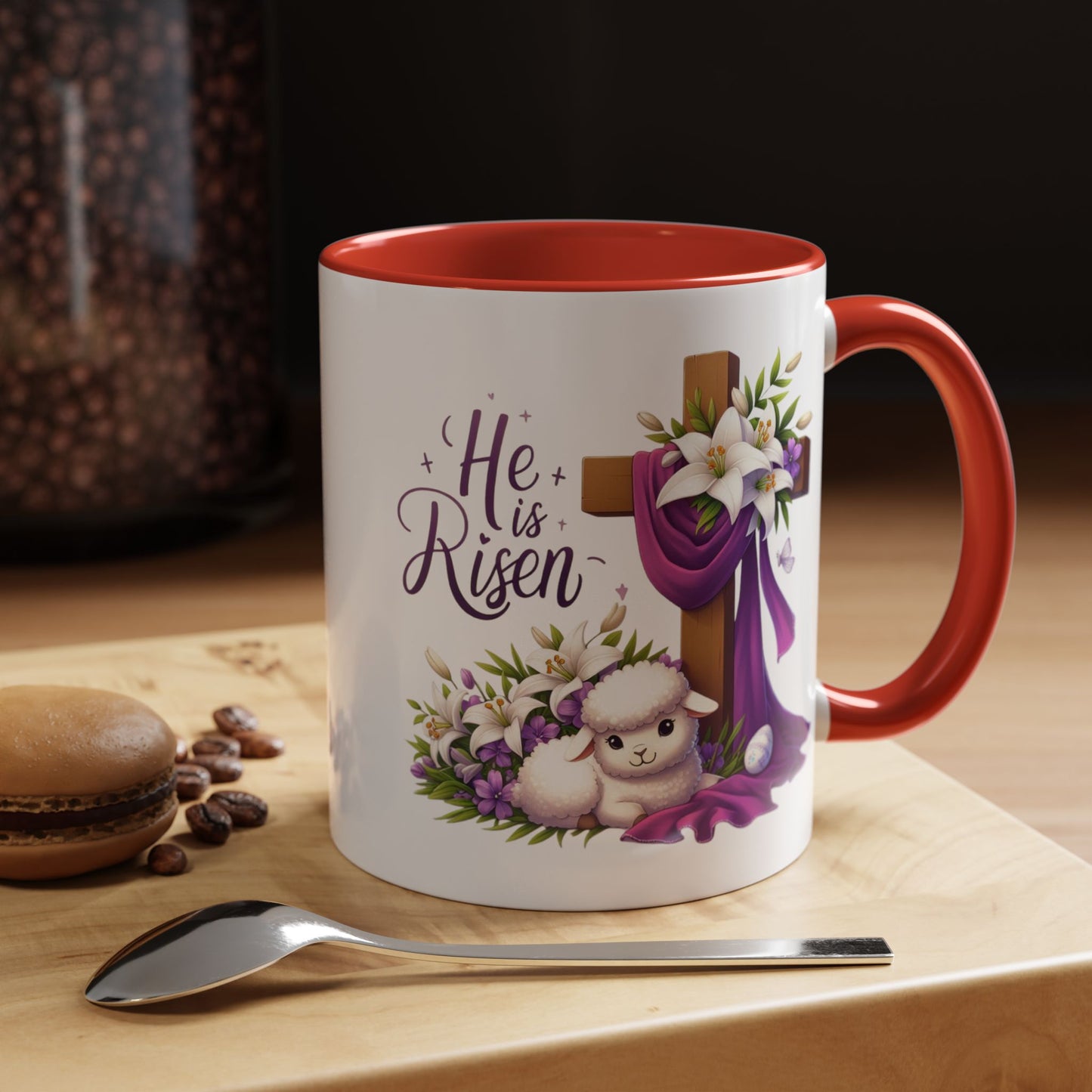 Easter Mug - He Is Risen Cross