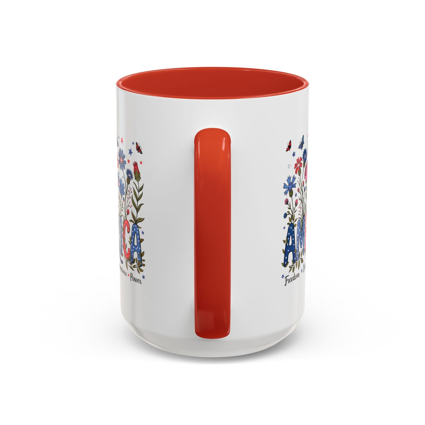 4th of July Mug - Floral America Patriotic