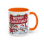 Christmas Mug - Merry Christmas White Text Reindeer Snowmen Penguin