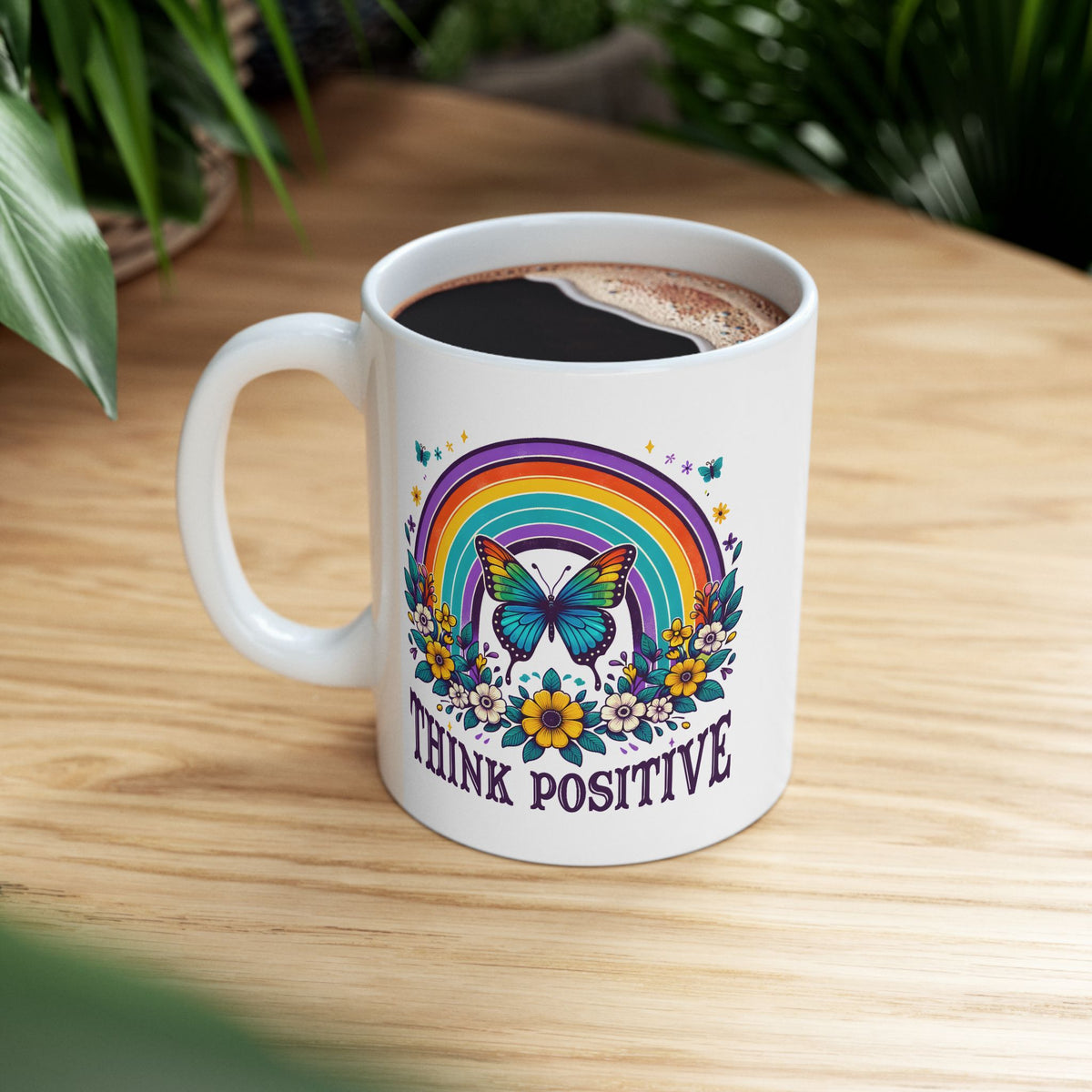 Wellness Mug - Think Positive Butterfly