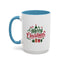 Christmas Mug - Merry Christmas Green & Red Text Tree Snowflakes Presents