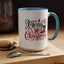 Christmas Mug - Merry Christmas Green & Red Text Star Candy Cane Stocking Snowflake