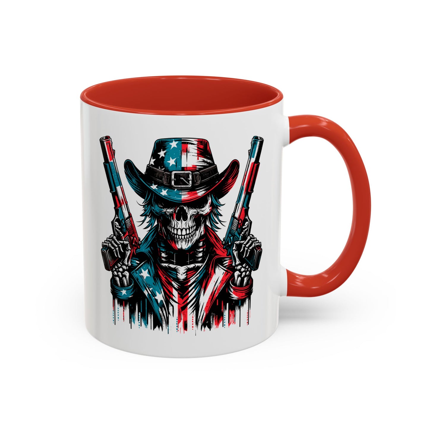 4th of July Mug - Skeleton with American Flag
