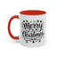 Christmas Mug - Merry Christmas Black Text Tree Snowflakes Hearts