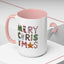 Christmas Mug - Merry Christmas Green Red & Gold Patterned Text