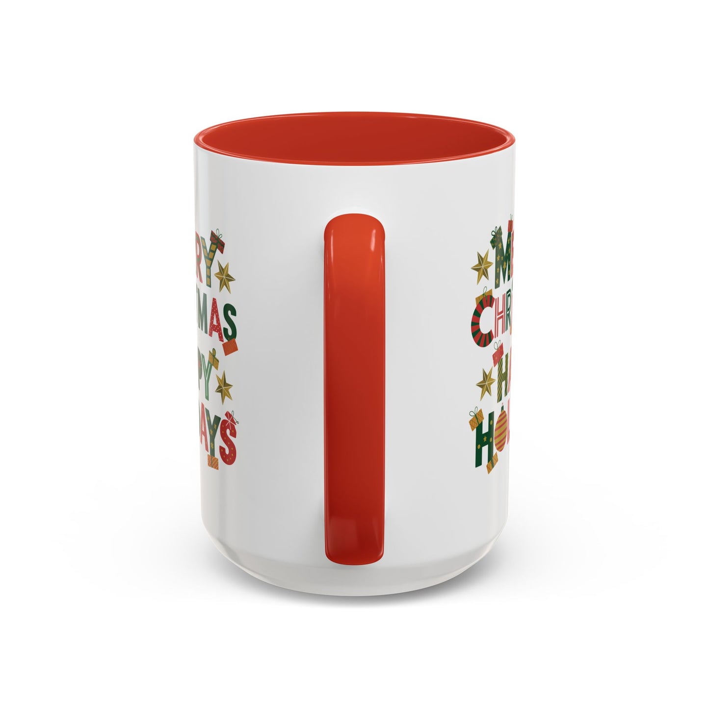 Christmas Mug - Merry Christmas Happy Holidays Decorative Text