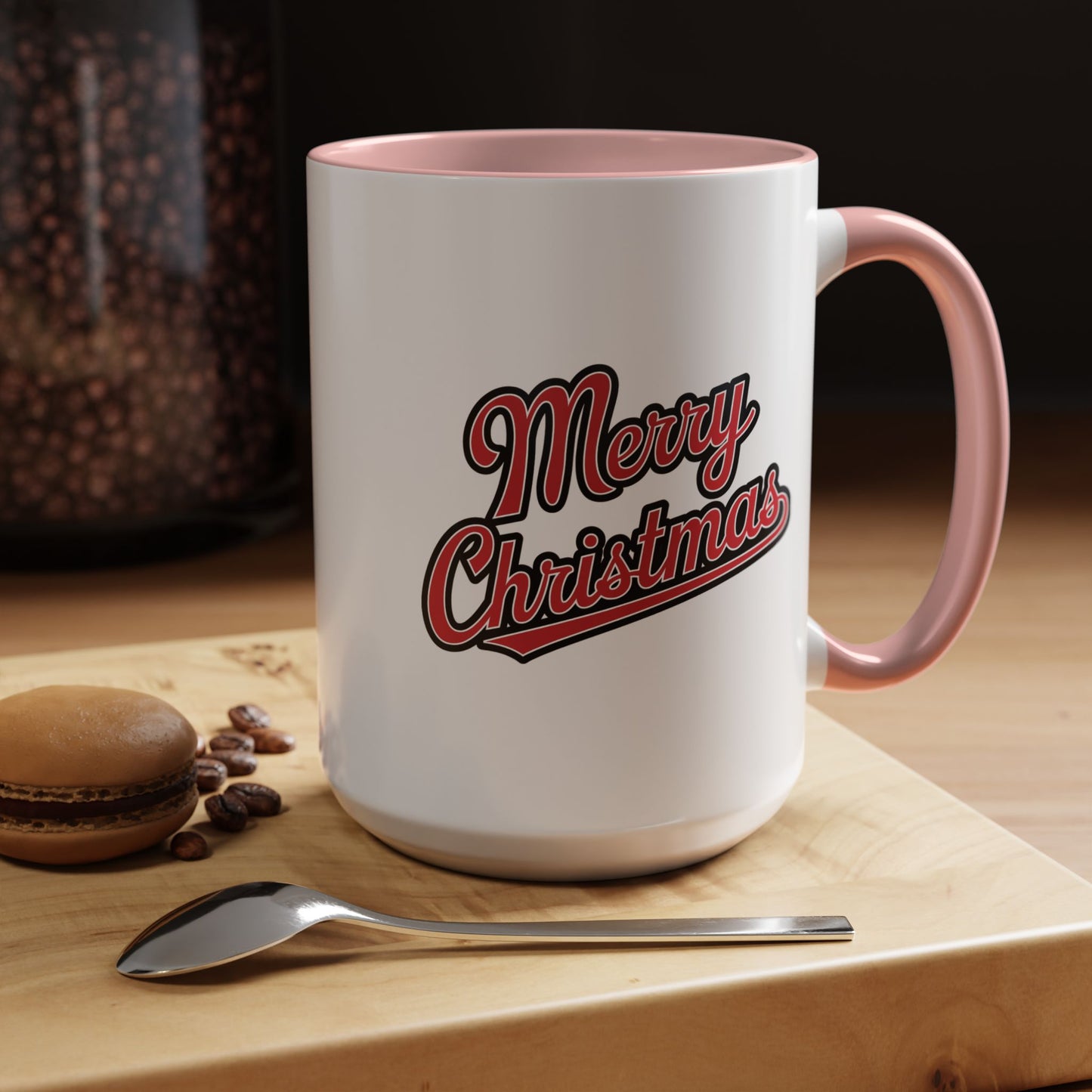 Christmas Mug - Merry Christmas Red & Black Baseball Text