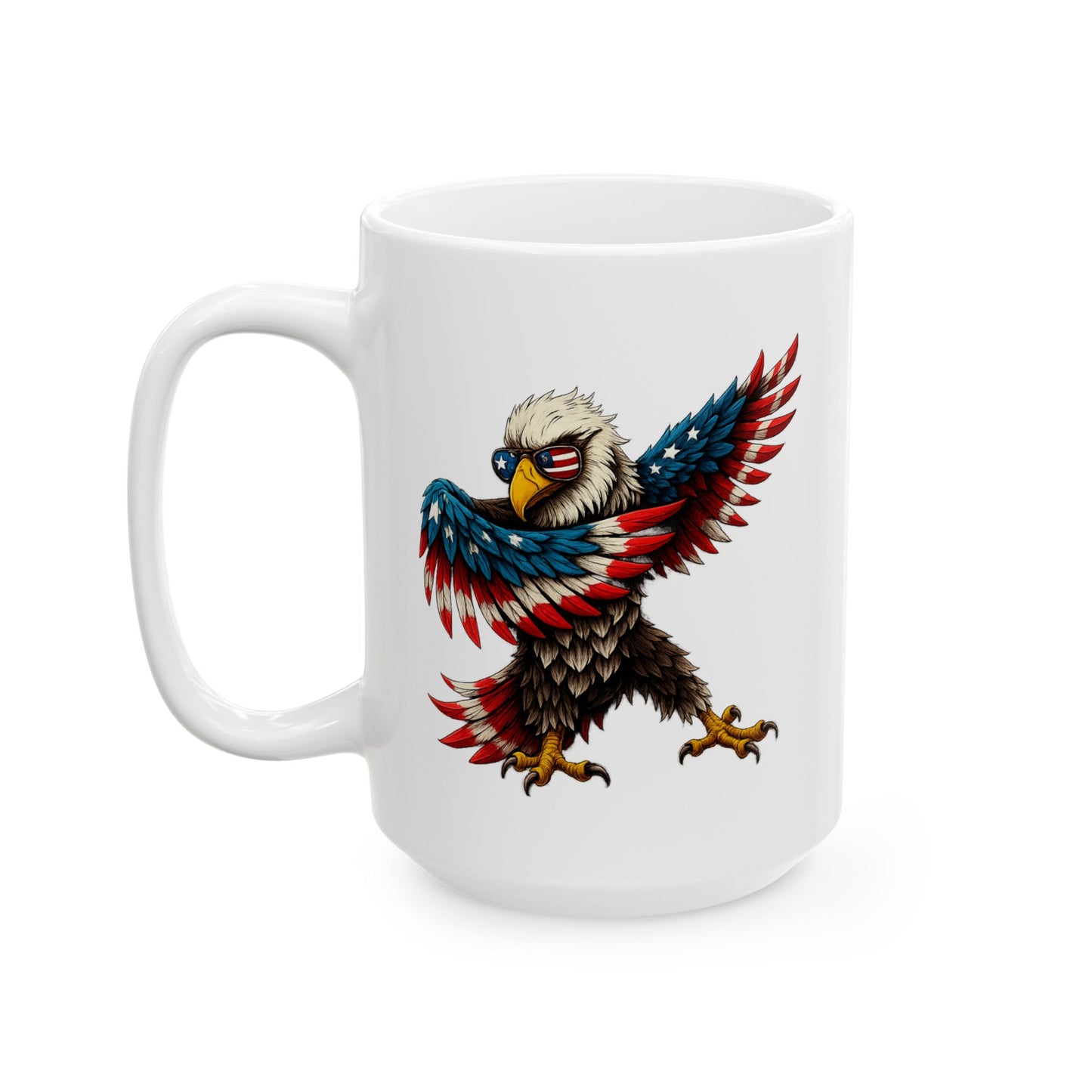 4th of July Mug - Patriotic Bald Eagle American Flag