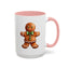 Christmas Mug - Gingerbread Man Green Bow