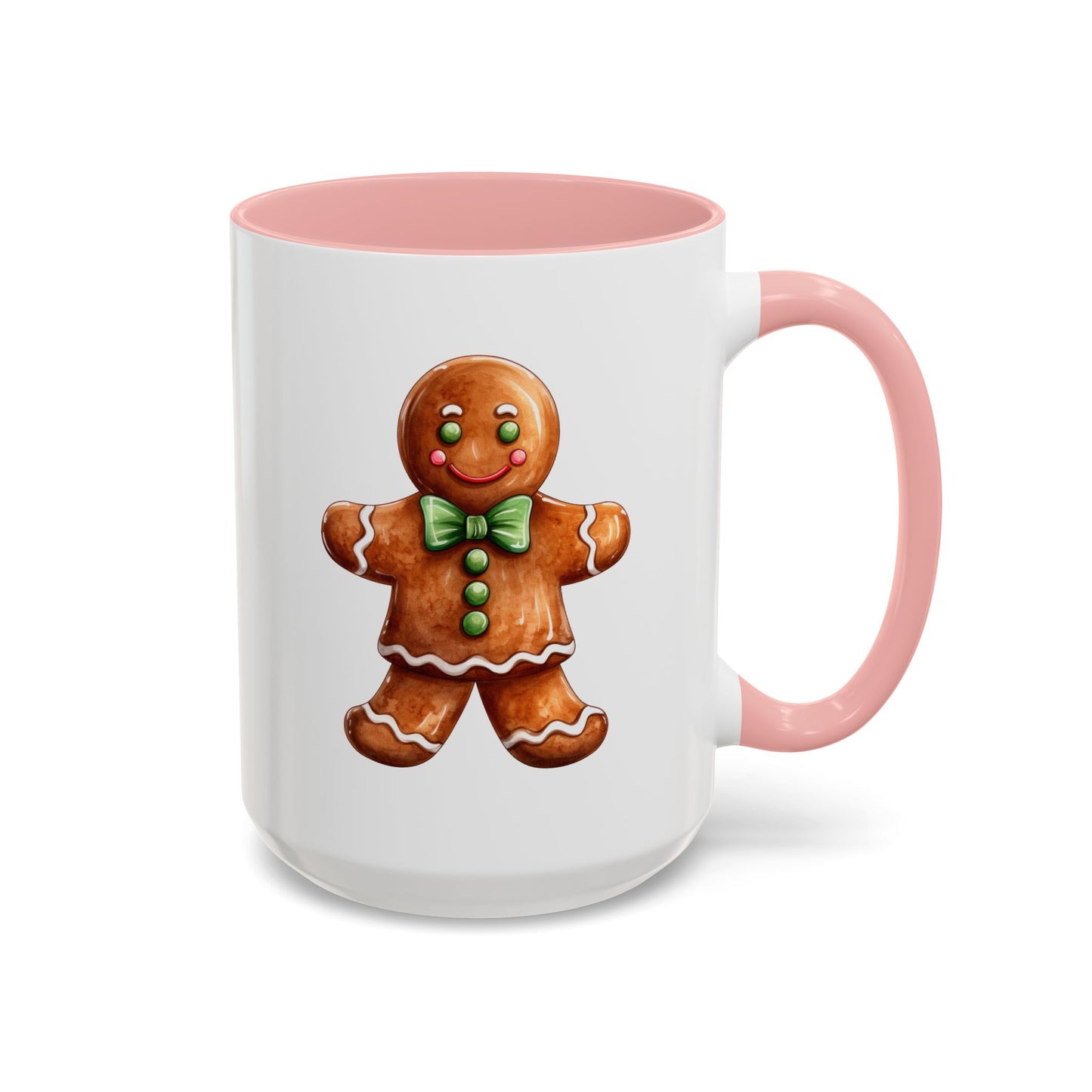 Christmas Mug - Gingerbread Man Green Bow