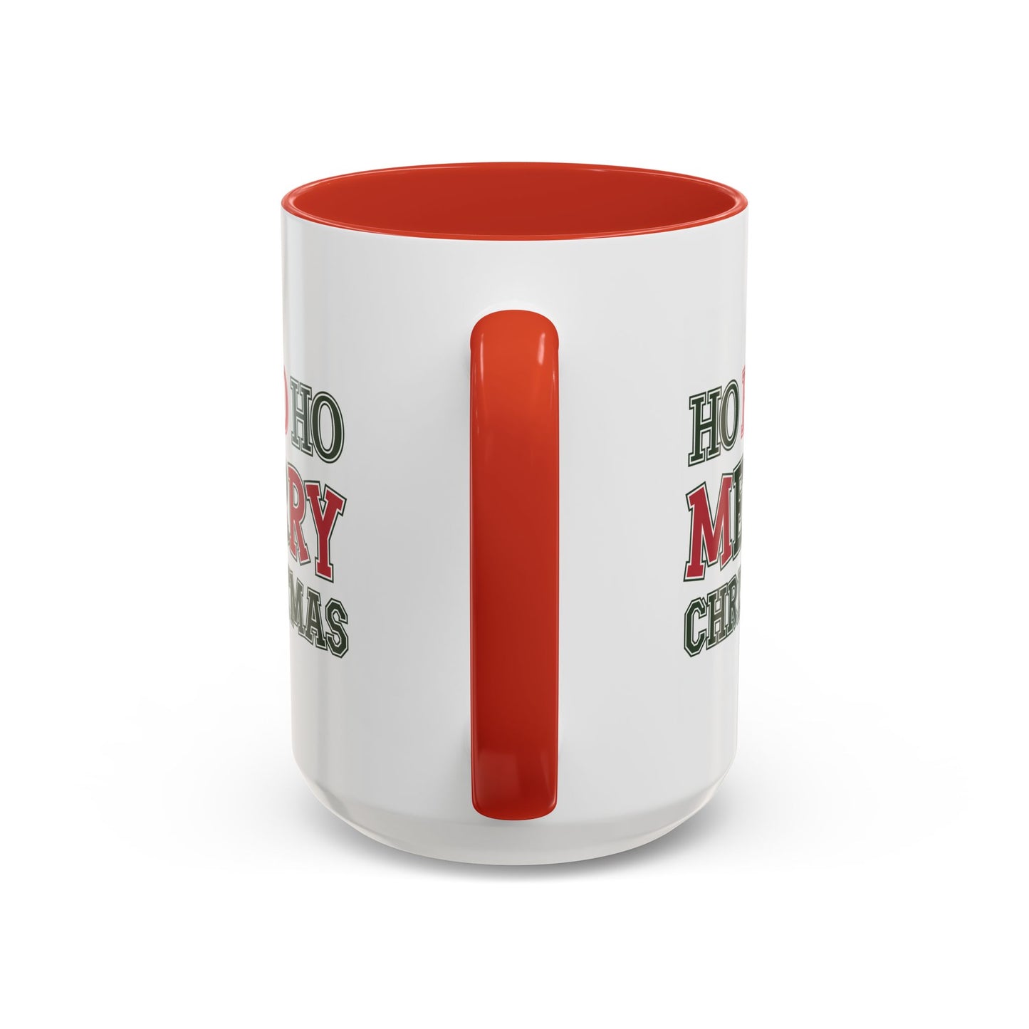 Christmas Mug - Ho Ho Ho Merry Christmas Green & Red Text 2