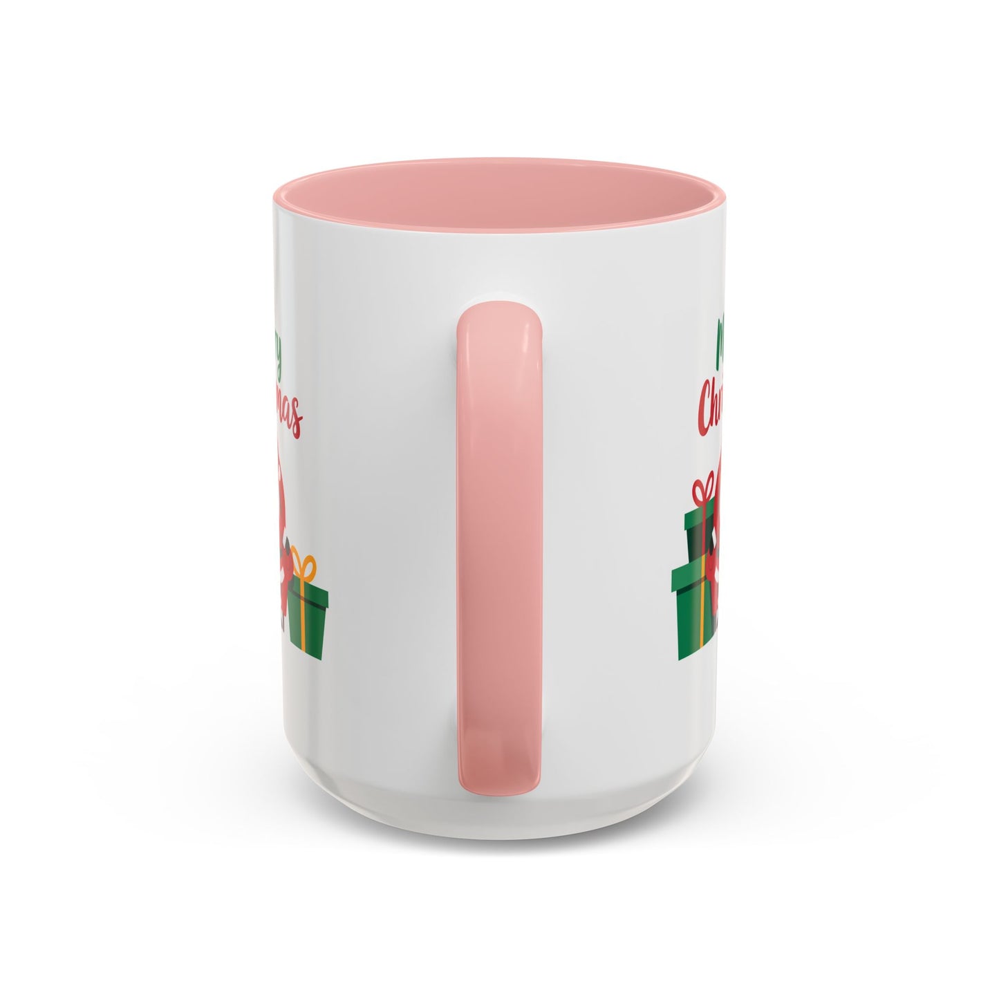 Christmas Mug - Merry Christmas Green & Red Text Santa Presents