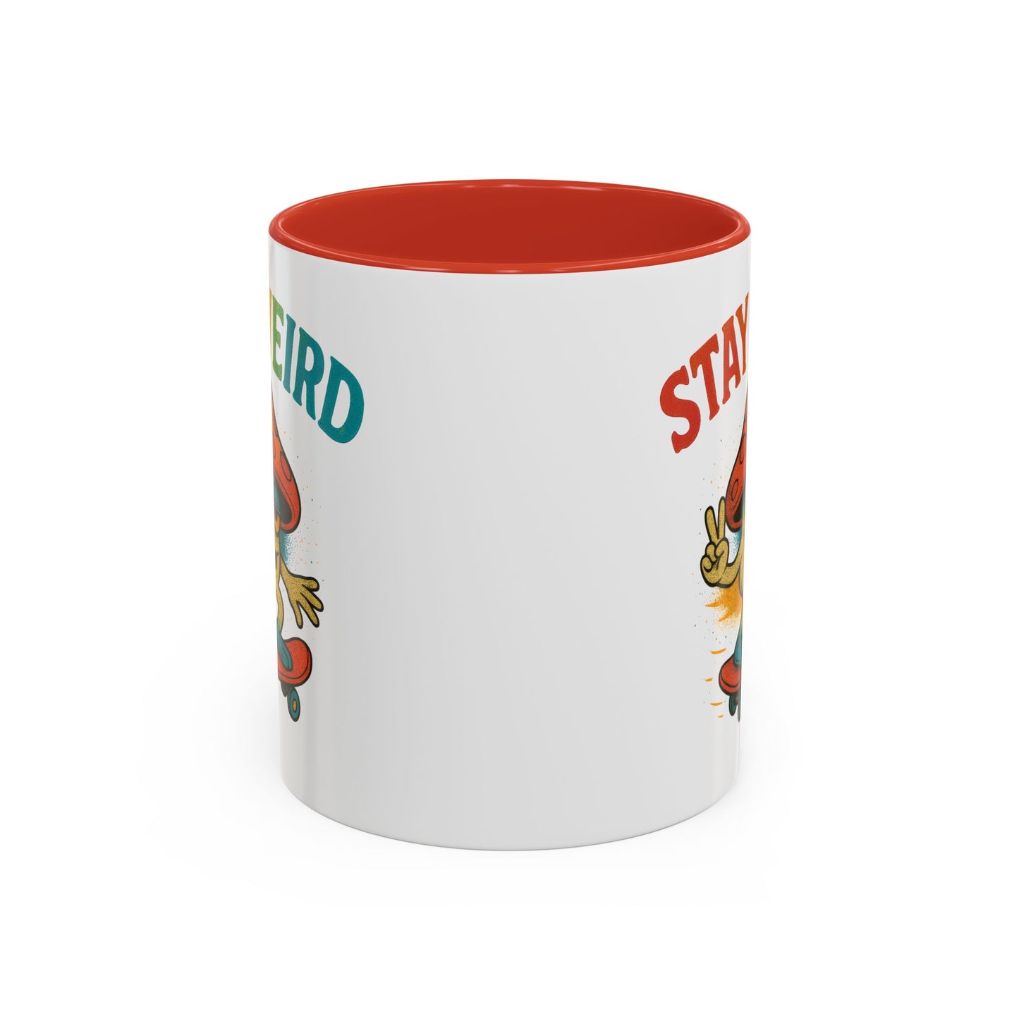 Humor Mug - Stay Weird Mushroom Skateboard