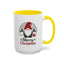 Christmas Mug - Merry Christmas Green & Red Text Gnome Present Trees
