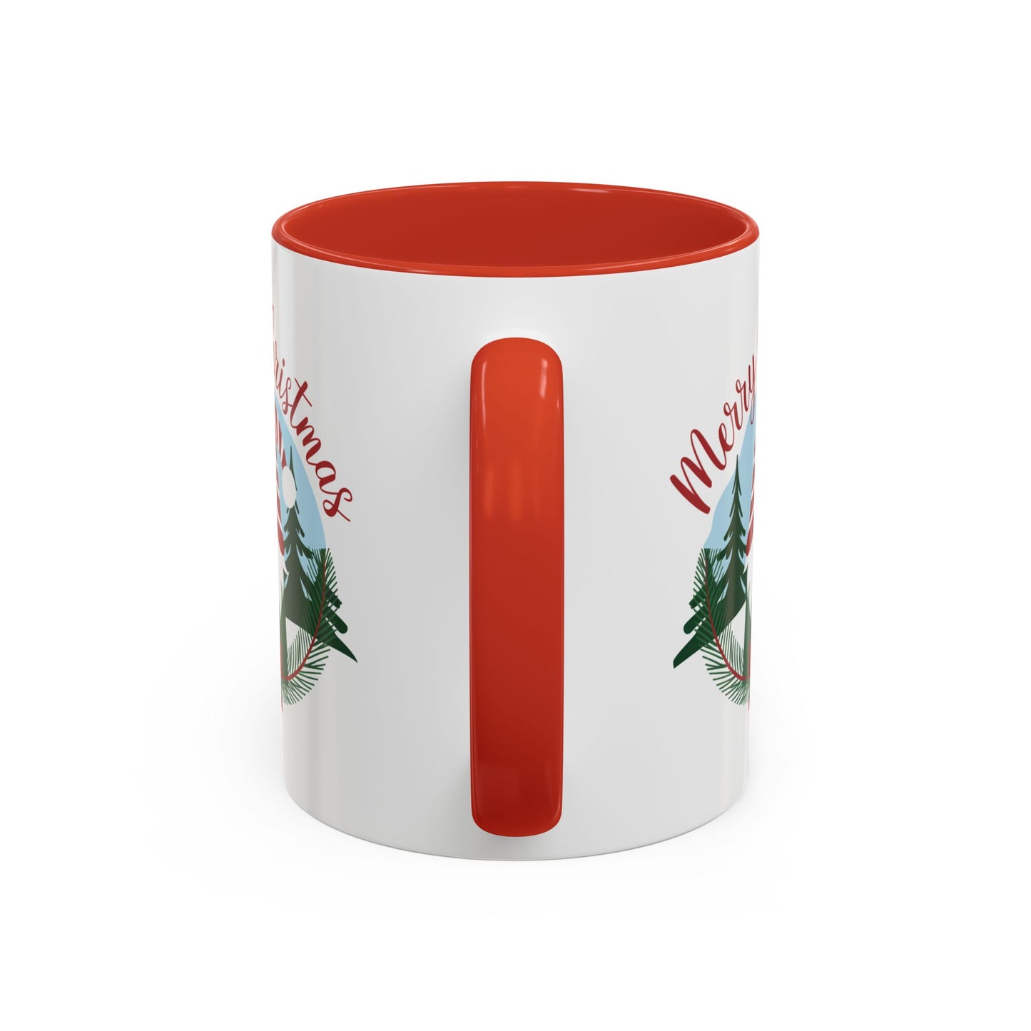 Christmas Mug - Merry Christmas Red Text Gnome Bow Tree