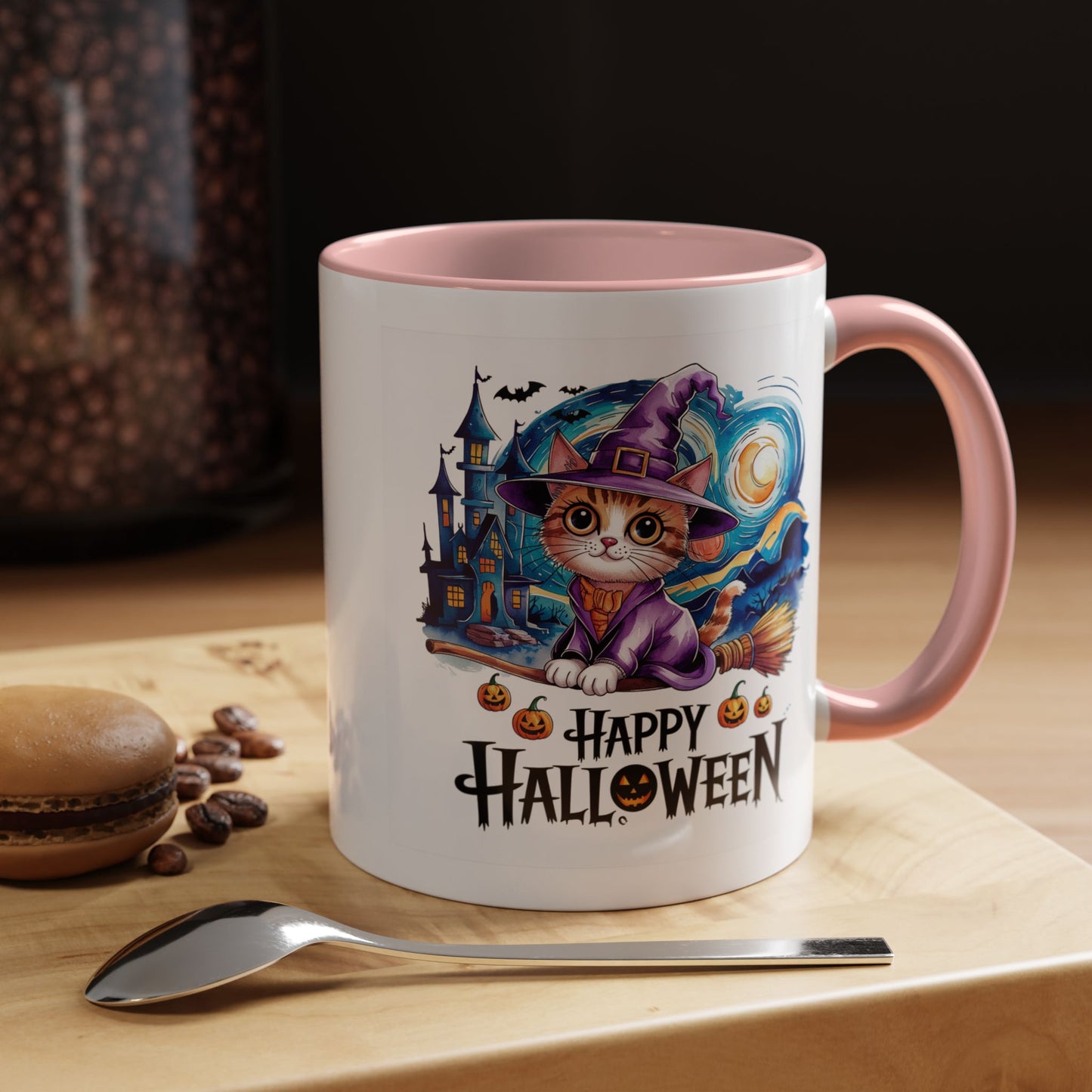 Halloween Mug - Happy Halloween Cat Witch