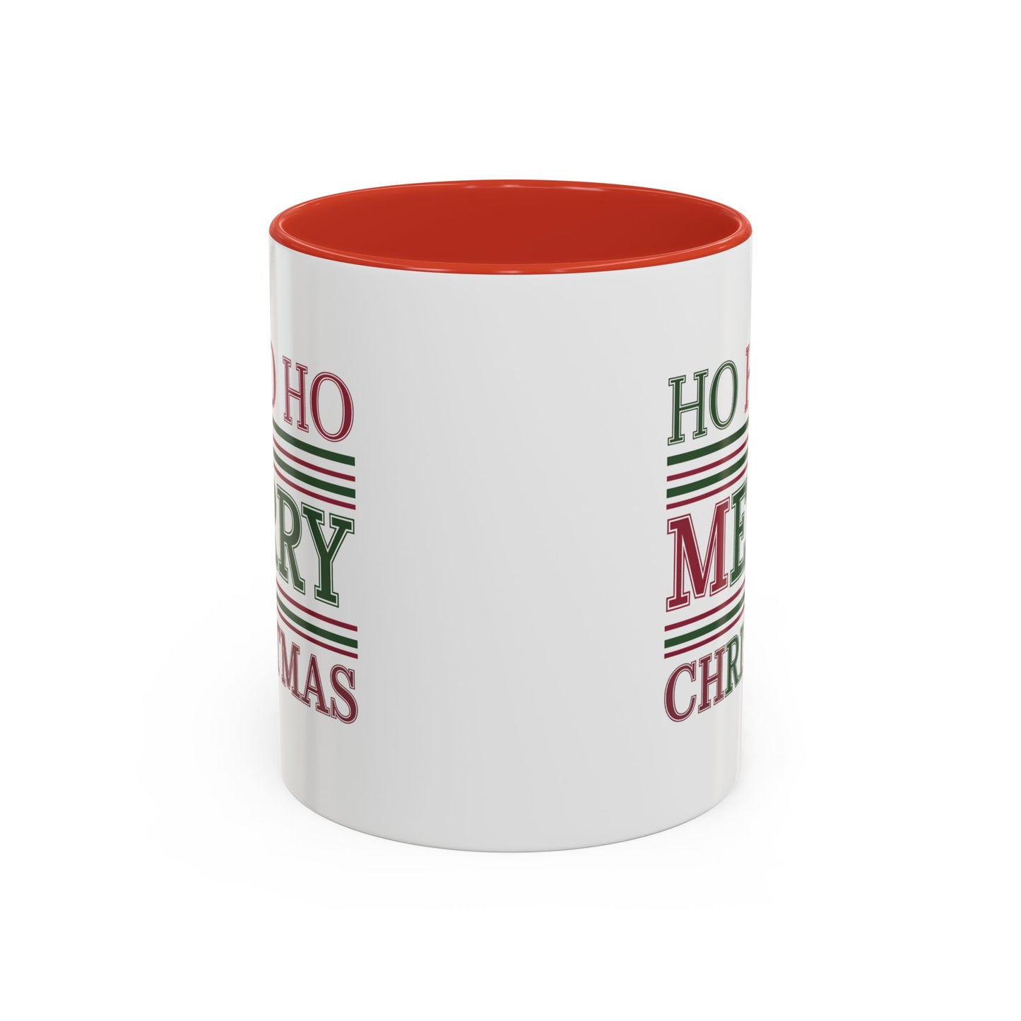 Christmas Mug - Ho Ho Ho Merry Christmas Red & Green Text 3