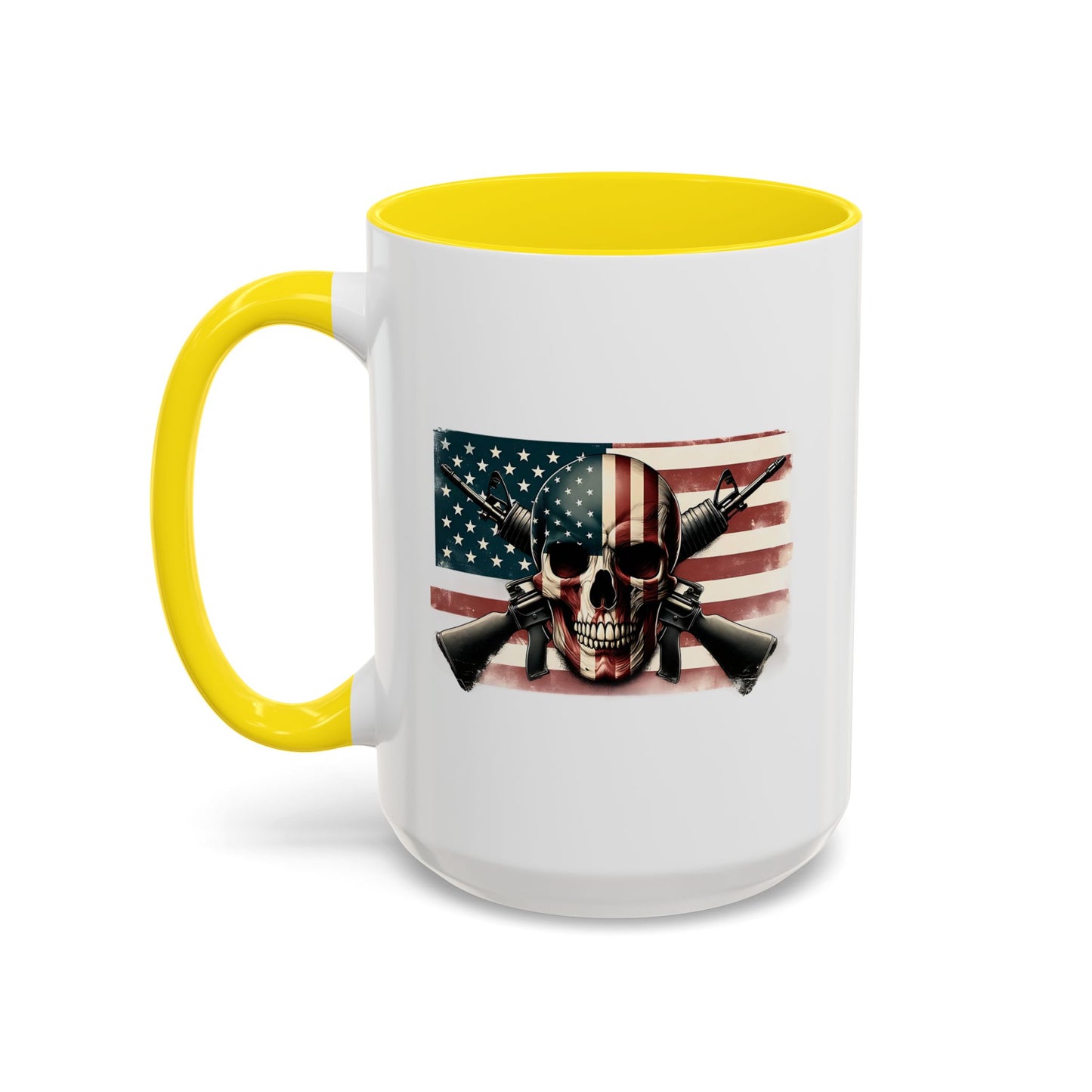 4th of July Mug - Skull Guns Flag