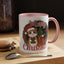 Christmas Mug - Merry Christmas Red Text Cat Presents Wreath