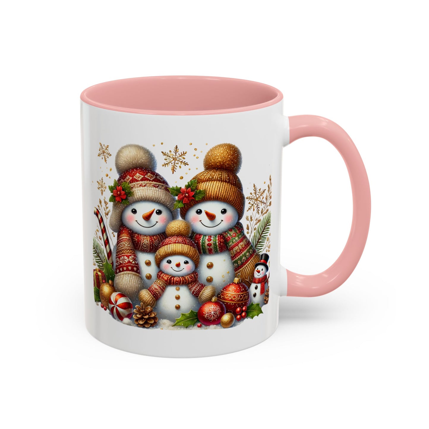 Christmas Mug - Gold Snowman Family