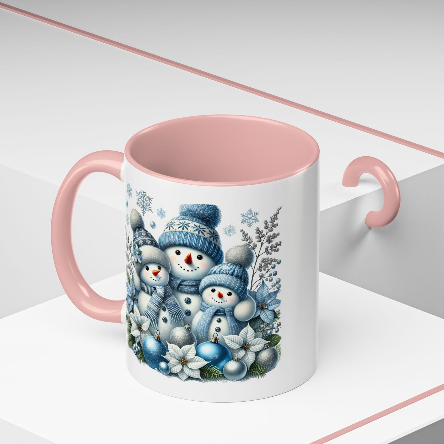 Christmas Mug - Blue Snowman Family