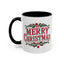 Christmas Mug - Merry Christmas Maroon Text Ornament Decorations
