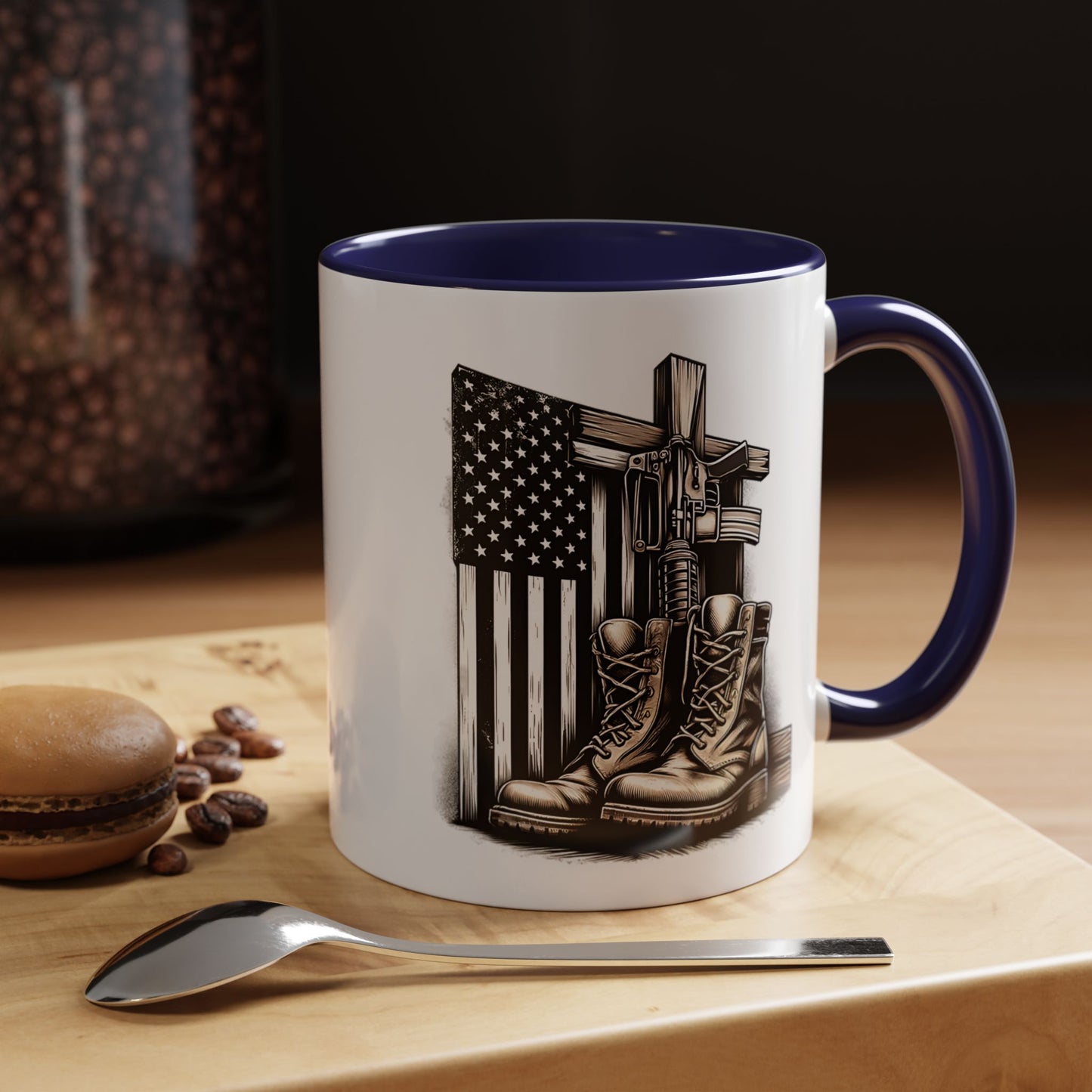4th of July Mug - Fallen Soldier Boots Flag