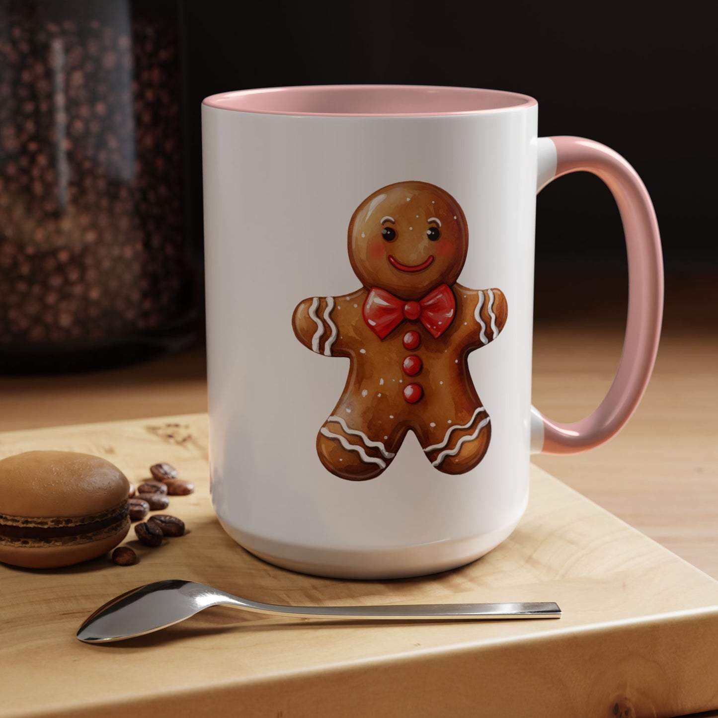 Christmas Mug - Gingerbread Man Red Bow