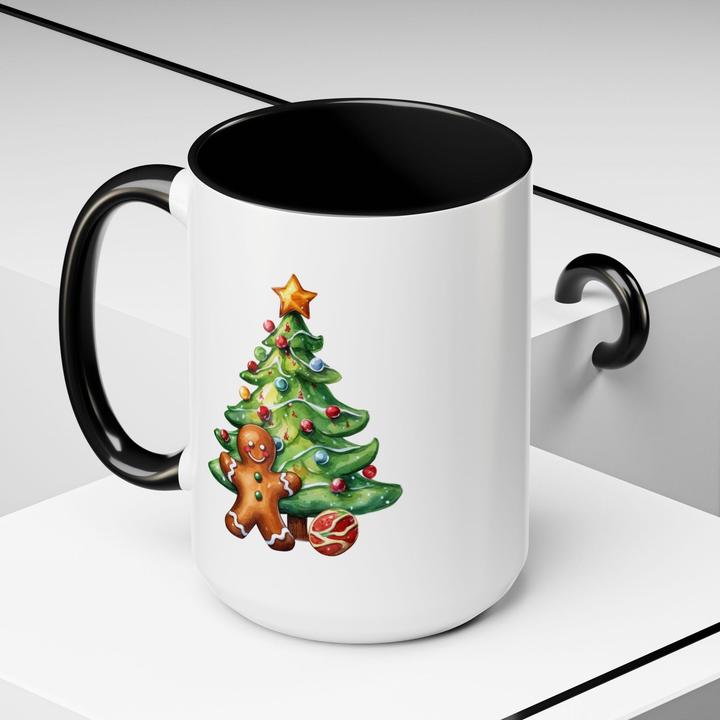 Christmas Mug - Gingerbread Man and Tree
