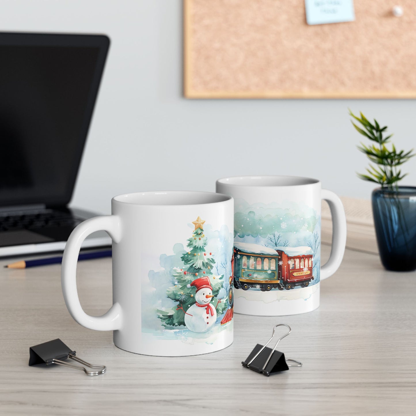 Christmas Mug - Snowman and Train Wrap 2
