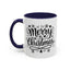 Christmas Mug - Merry Christmas Black Text Tree Snowflakes Hearts