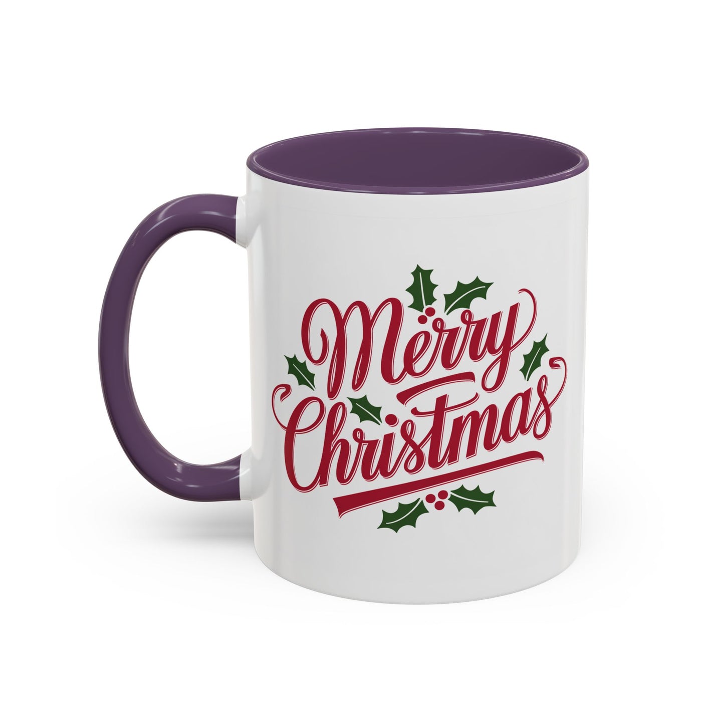 Christmas Mug - Merry Christmas Red Text Mistletoe