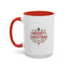 Christmas Mug - Merry Christmas Maroon Text Tree Star