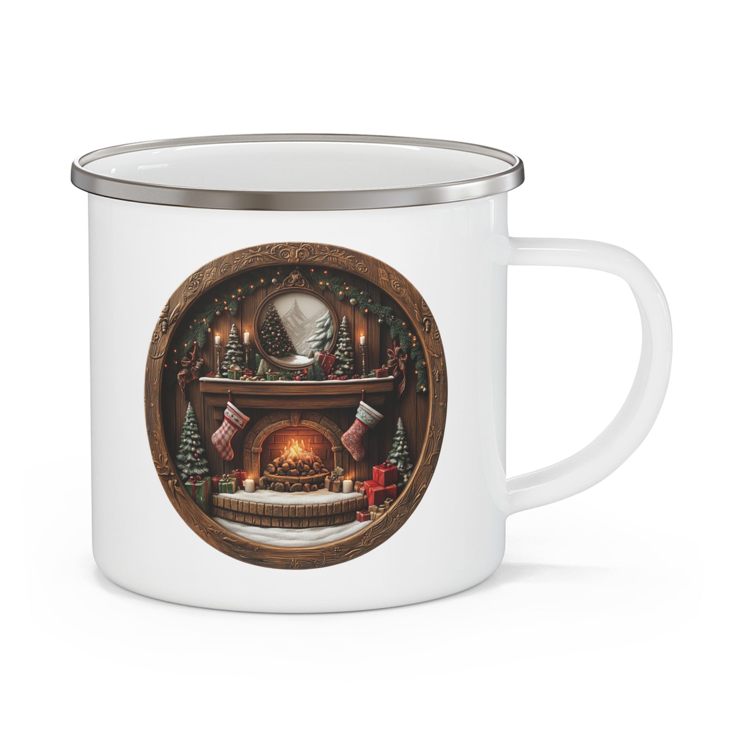 Christmas Mug - Christmas Fire and Stockings Plaque