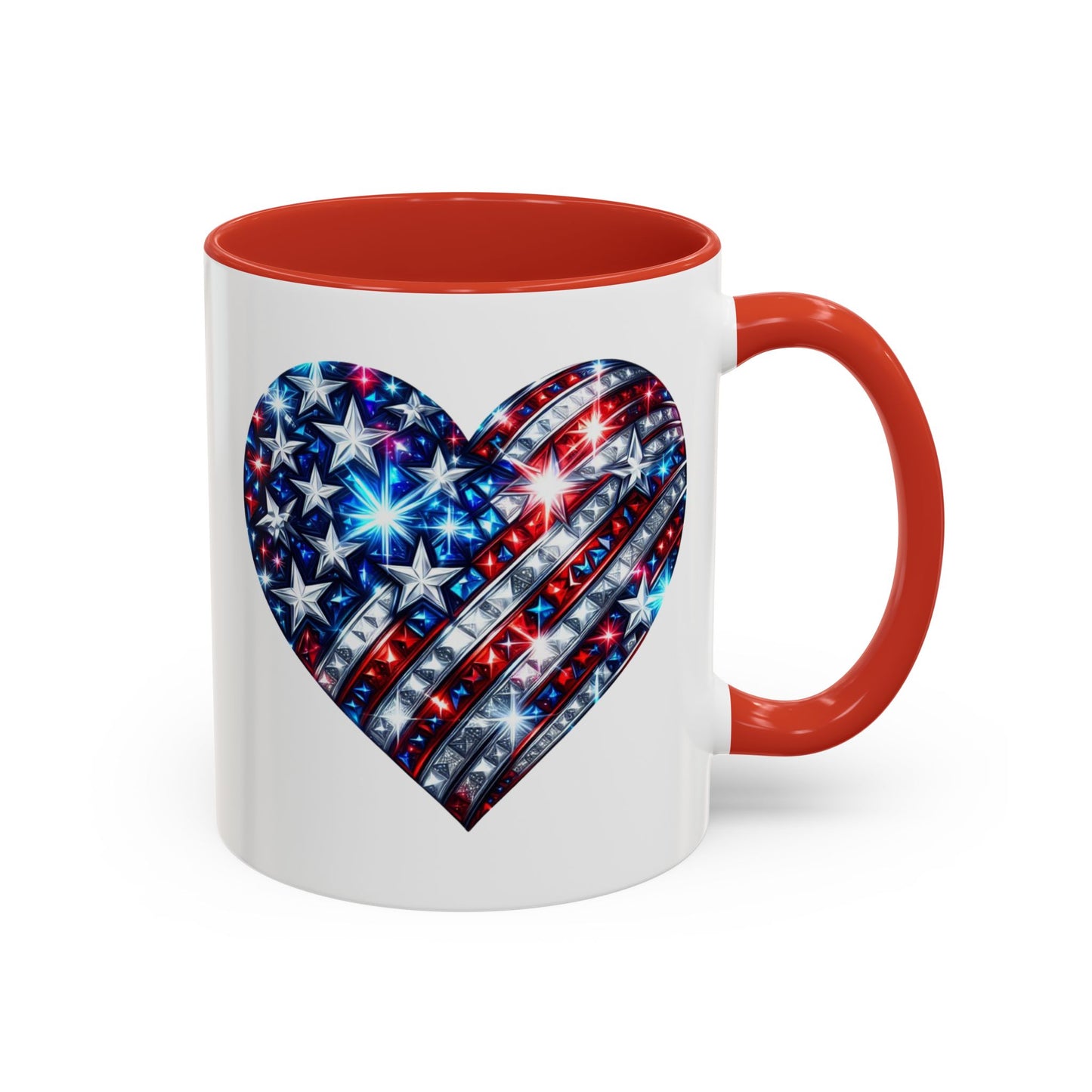 4th of July Mug - USA Sparkle Heart
