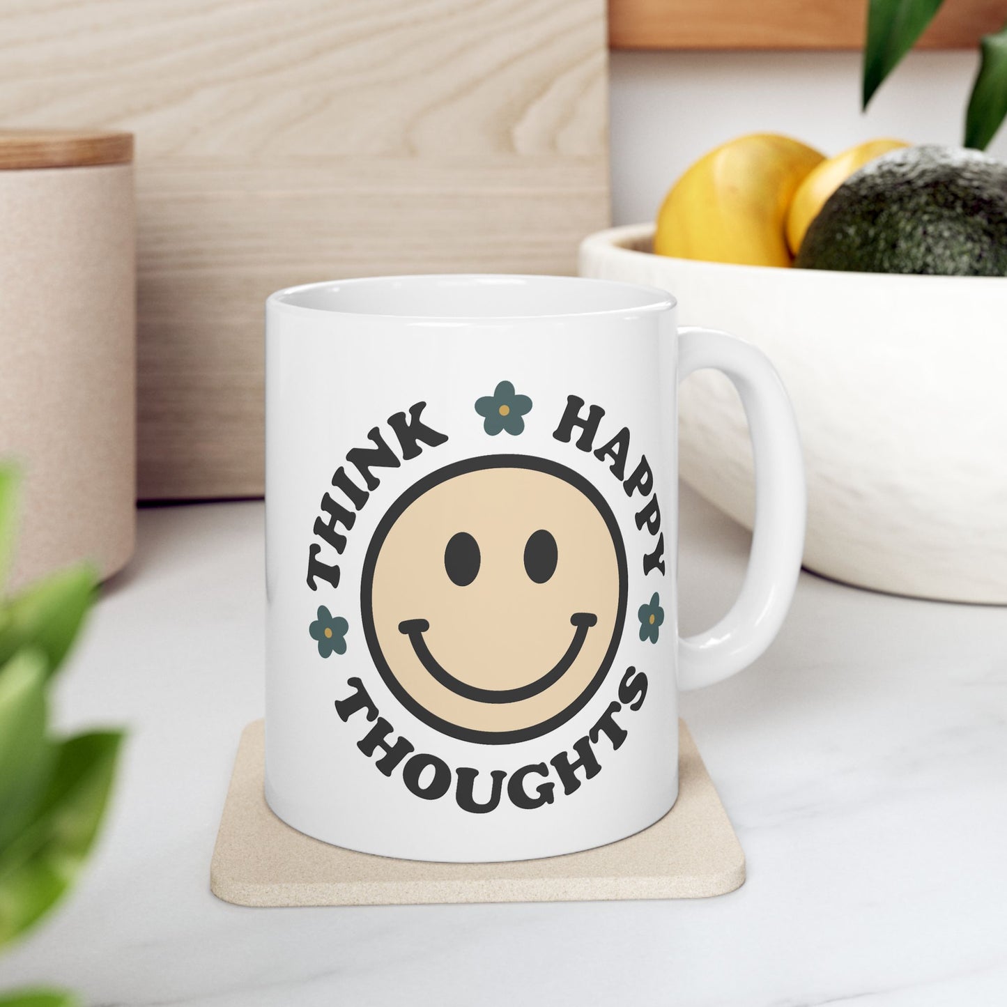 Wellness Mug - Think Happy Thoughts Smiley Face